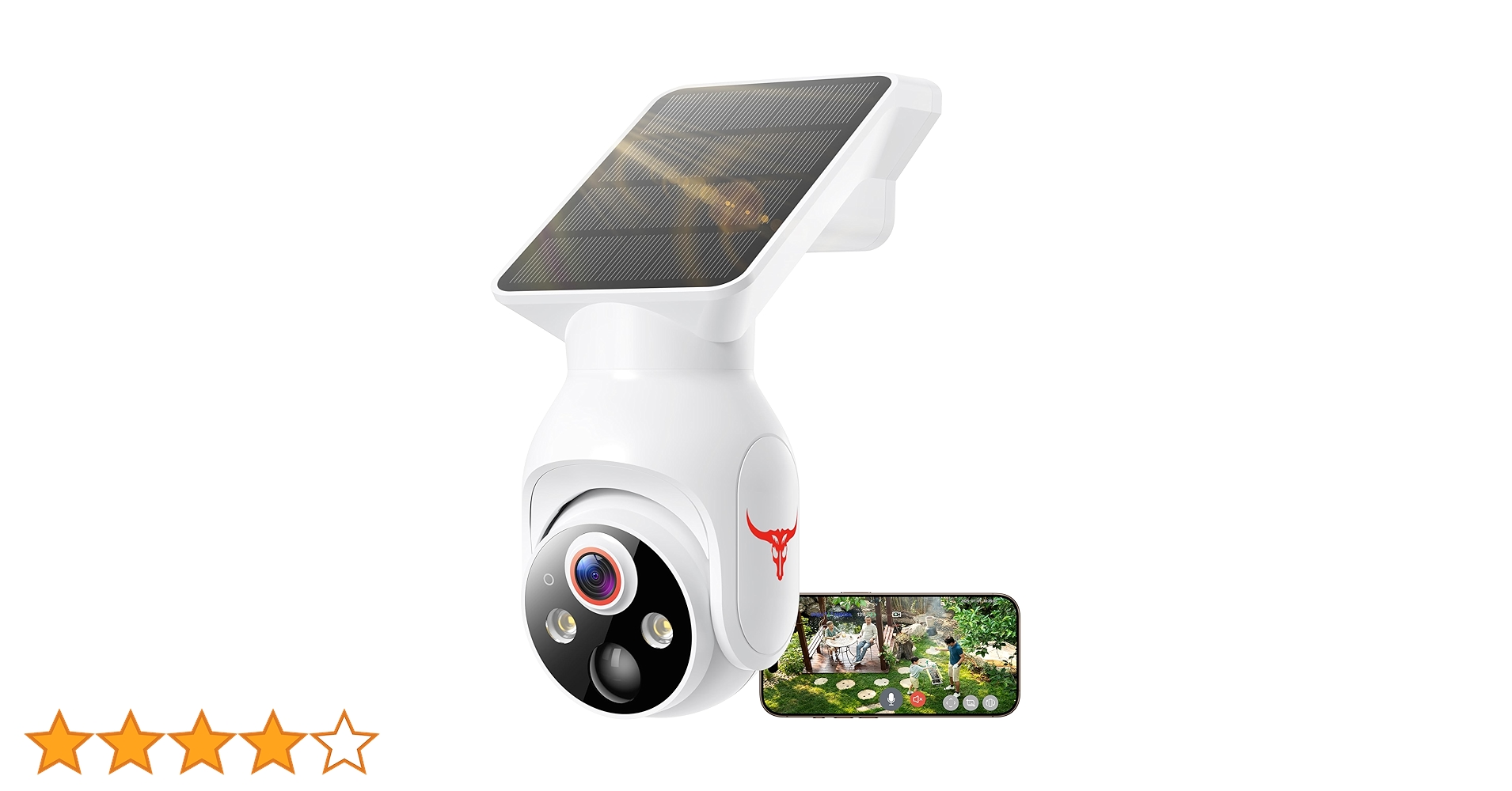 Amazon.co.jp: 2K 防犯カメラ 屋外 ソーラー 高効率ソーラー充電